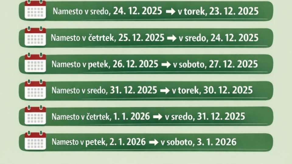 Obvestilo o spremembi urnika odvoza odpadkov (v času božično-novoletnih praznikov)