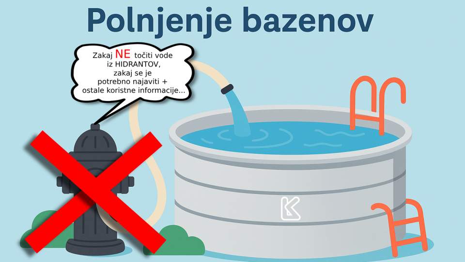 Obvestilo glede polnjenja bazenov